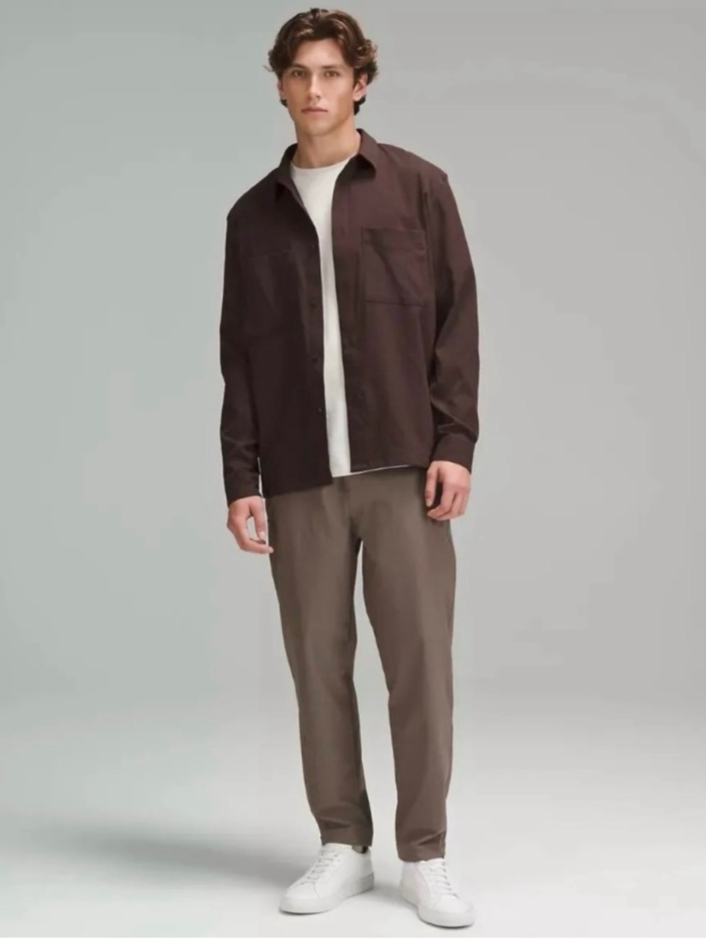 lululemon Relaxed-Fit Long Sleeve Button-Up 
Espresso